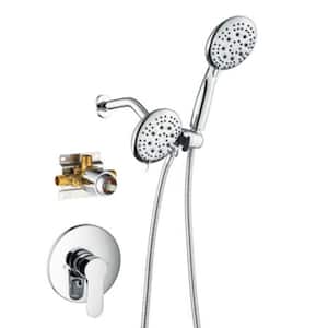 Single Handle 6-Spray Shower Faucet 2.5 GPM with High Pressure 3-Way Water Diverter in Brass Chrome(Valve Include)