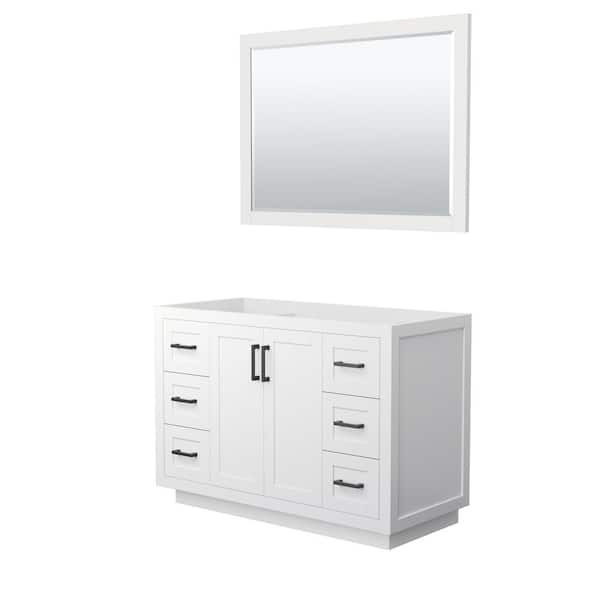 Wyndham Collection Miranda 47.25 in. W x 21.75 in. D Single Bath Vanity Cabinet Only with Mirror in White