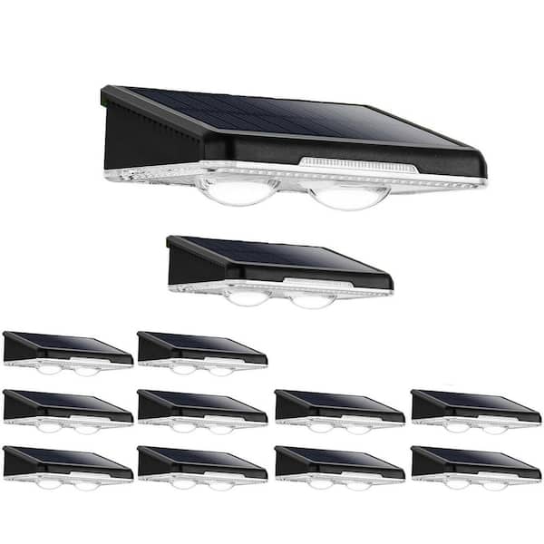 Solar Fence Lights Outdoor 12-Pack, Waterproof LED Solar Powered w/ 3 Color Temperature Modes for Fence, Yard, Patio