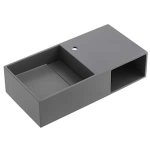 32 in. Wall-Mount or Countertop Bathroom Vanity with Flat Top and Storage Space in Matte Gray