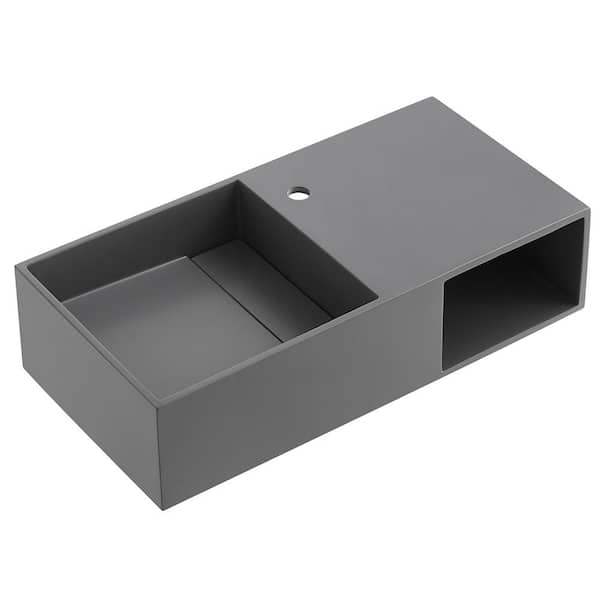 SERENE VALLEY 32 in. Wall-Mount or Countertop Bathroom Vanity with Flat Top and Storage Space in Matte Gray