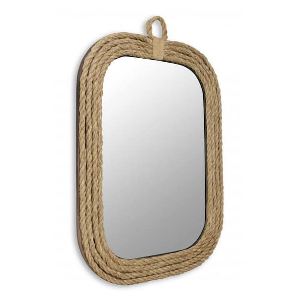 HomeRoots 20.5 in. x 1.25 in. Classic Rectangle Framed Brown Vanity Mirror