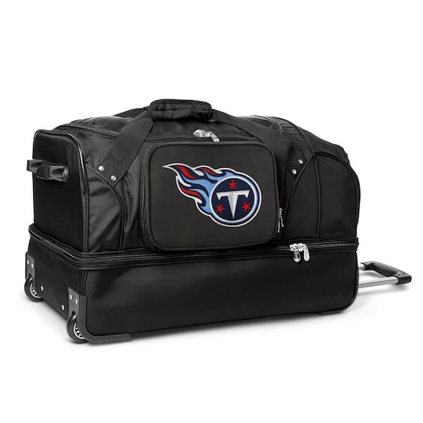 Denco NFL Tennessee Titans 27 in. Black Black Rolling Bottom Duffel Bag