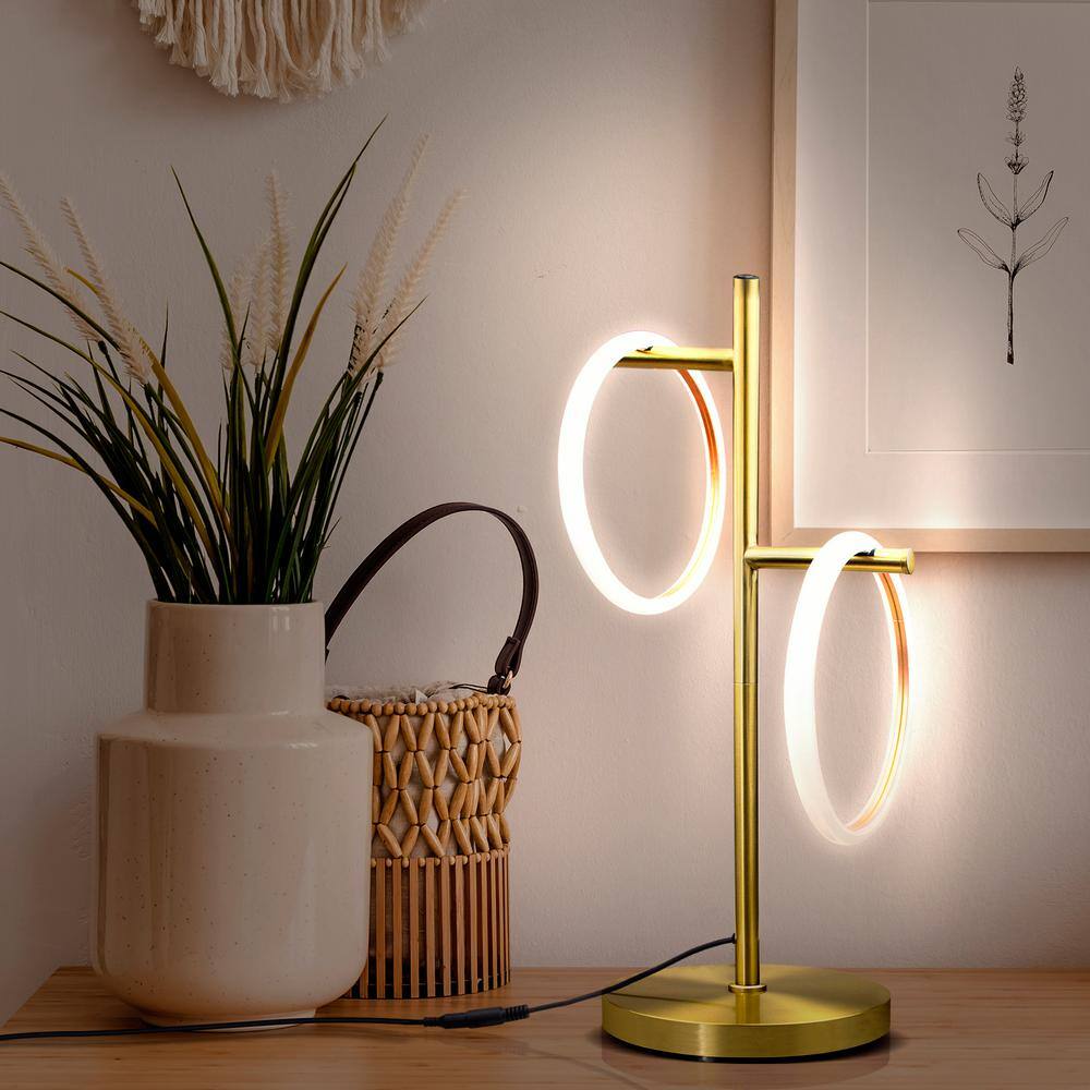 21" Gold LED Touch Table Lamp with 3-Way Switch