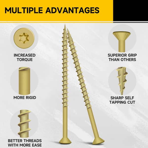#10 x 3-1/2 in. Tan Star Flat-Head Wood Deck Screws (270-Piece)