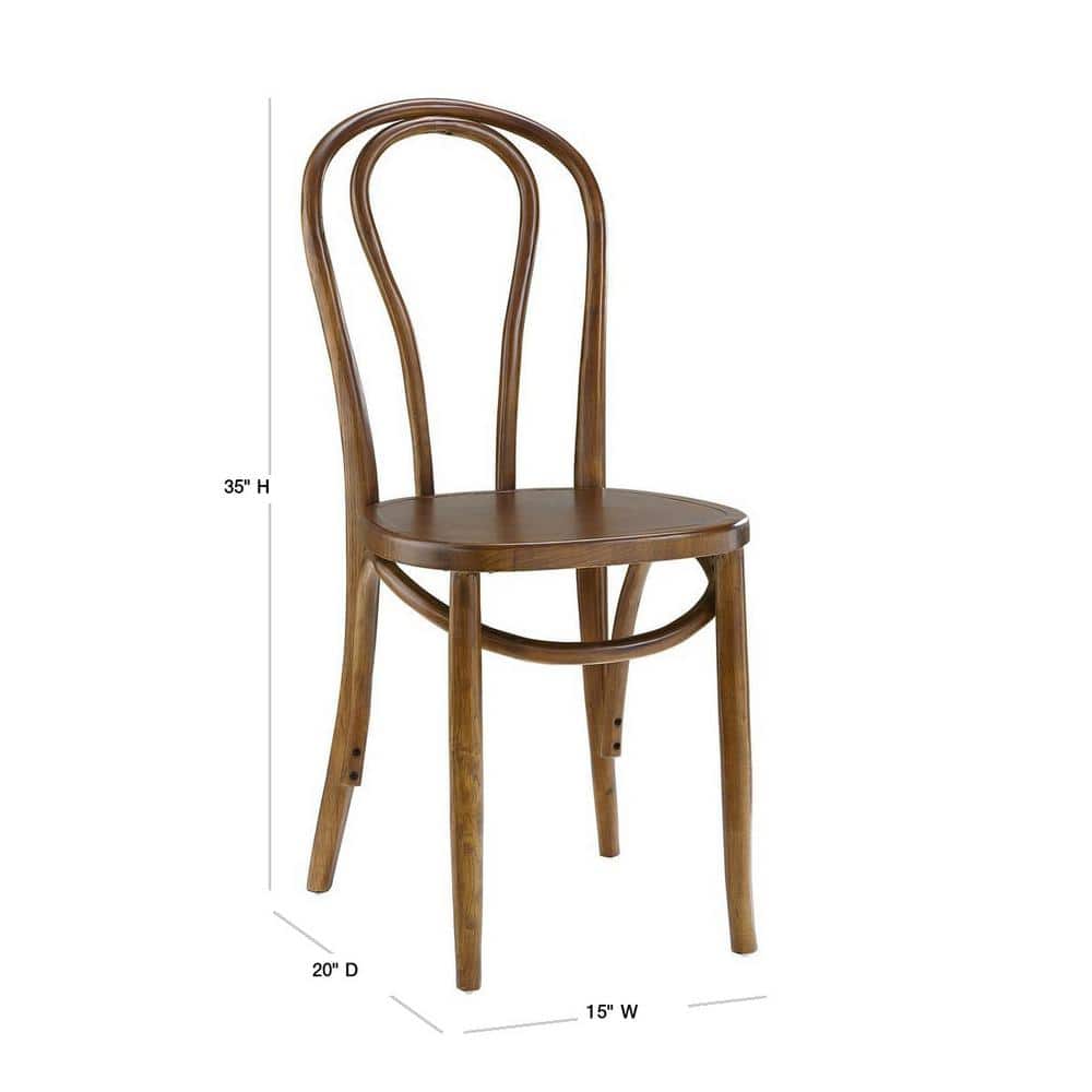 Walnut Wood Modern Side Chair, 35" Height