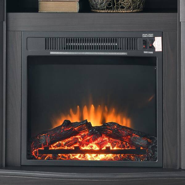 LUCKY ONE 31.5 in. Dark Brown MDF Console Table with Electric Fireplace for  TVs up to 48 in. LKO-CY35121 - The Home Depot