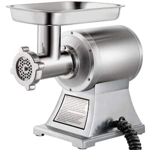 1100-Watt Silver Electric Meat Grinder 550 lbs./Hour Commercial Sausage Stuffer Maker 1.5-HP for Industrial and Home Use