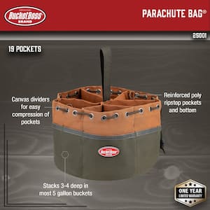 10 in. Parachute Parts Tool Bag in Brown