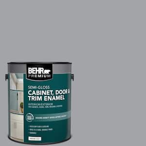 1 gal. #N530-4 Power Gray Semi-Gloss Enamel Interior/Exterior Cabinet, Door & Trim Paint