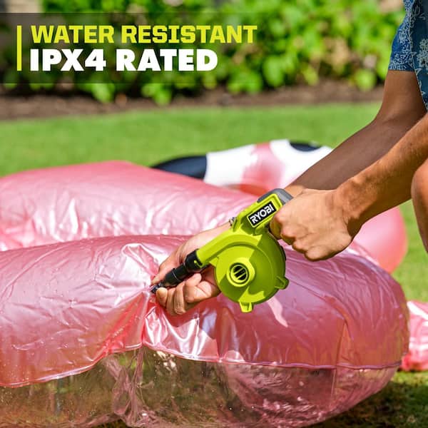 RYOBI USB Lithium Cordless High Volume Inflator Kit with USB Lithium Ah  Battery, Charging Cable, Ah Battery (2-Pack) FVIF61K-FVB203