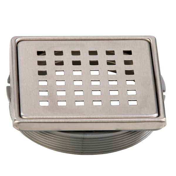 DURAL Tilux 4 in. x 4 in. Stainless Steel Adjustable Drain Cover in Brushed Nickel