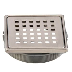Tilux 4 in. x 4 in. Stainless Steel Adjustable Drain Cover in Brushed Nickel