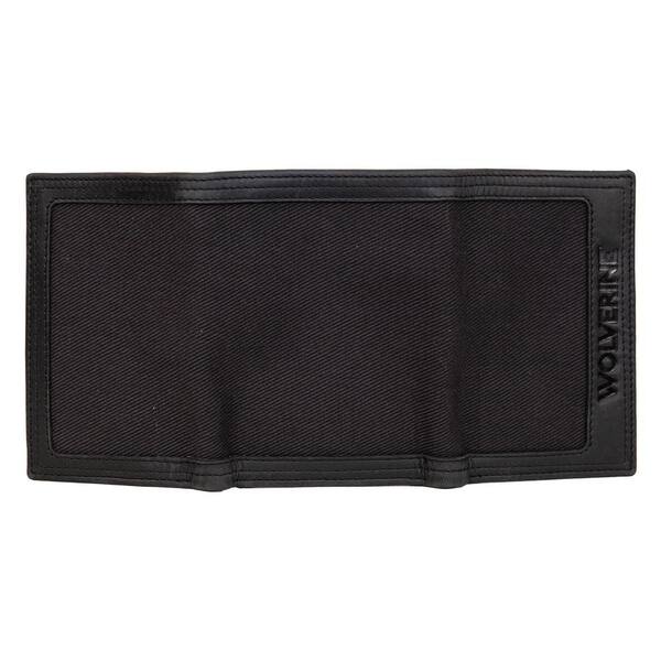 Wolverine, Canvas/Leather Front Pocket Wallet - BLK/Grey, Color Black, Material  Leather, Model# WV61-9218