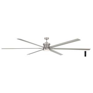 Royalty II 120 in. Integrated LED Indoor/Outdoor Brushed Nickel Ceiling Fan with Light and Remote