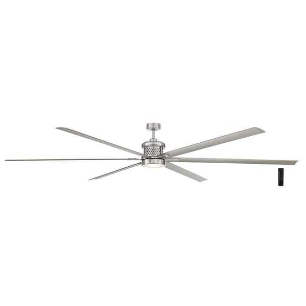 Home Decorators Collection Royalty II 120 in. Indoor/Outdoor Brushed Nickel DC Motor Ceiling Fan with Adjustable White LED with Remote Included