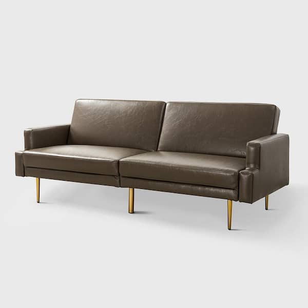 JAYDEN CREATION Gemma 76 in. W Modern Grey Sofa Bed with Metal Legs and Shaped Track Arm