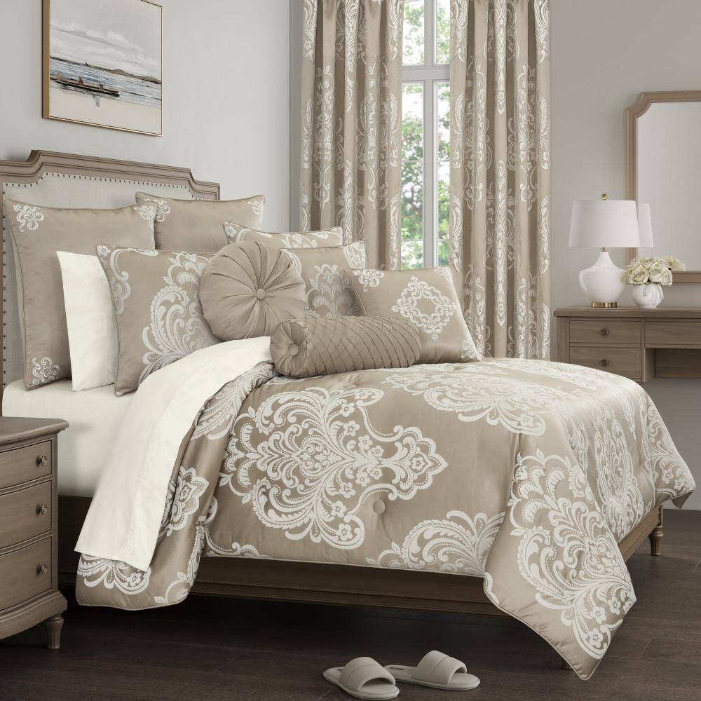 Potenza Sand Polyester Full/Queen 3Pc. Comforter Set
