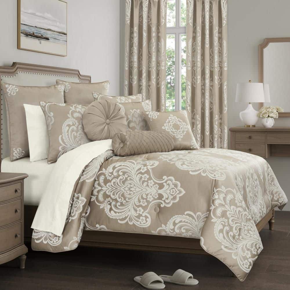 Potenza Sand Polyester King/Cal King 3Pc. Comforter Set