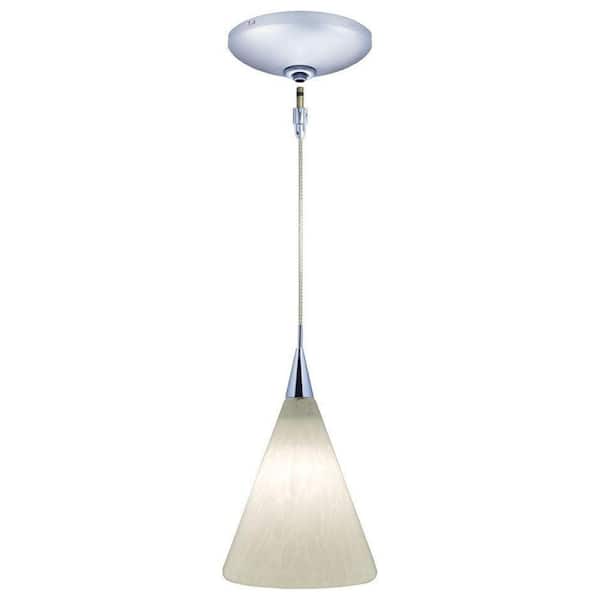 JESCO Lighting Low Voltage Quick Adapt 5-7/8 in. x 107-1/8 in. White Pendant and Chrome Canopy Kit