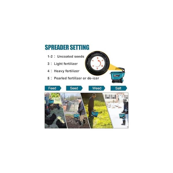 Justincity 3.84 lb. Plastic Handheld Power Spreader for Salt, Seed