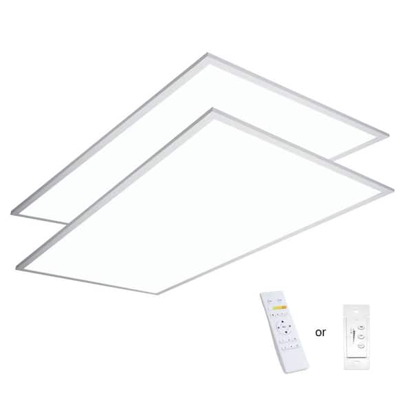 eSenLite 2ft.x4ft. 6300LM LED Commercial Flat Panel Ceiling Light - White (2pcs)