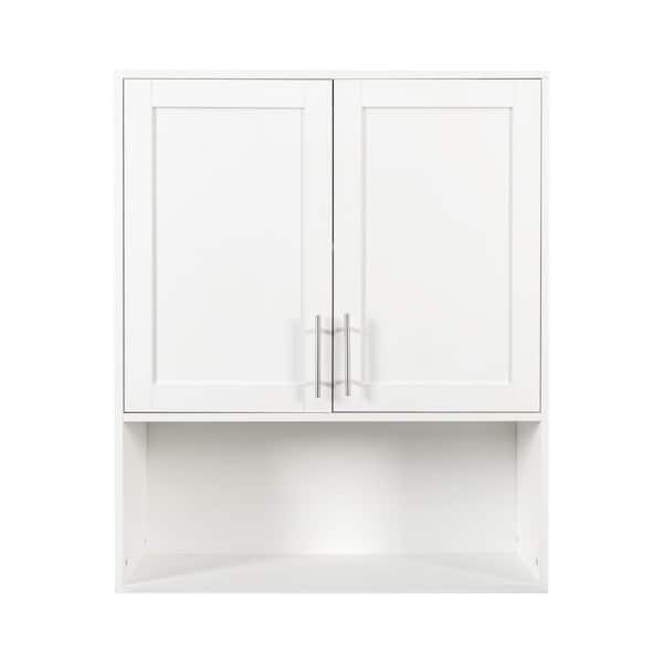31.5 in. W x 37.8 in. H Rectangular White MDF Surface Mount Medicine Cabinet without Mirror