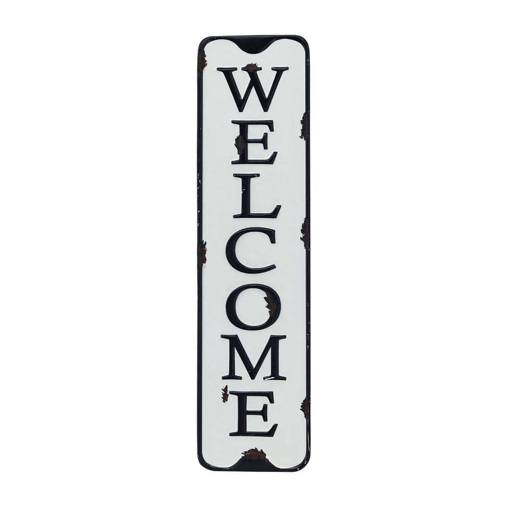 Open Road Brands WELCOME Vintage Style Metal Wall Sign 16.5” X 4”