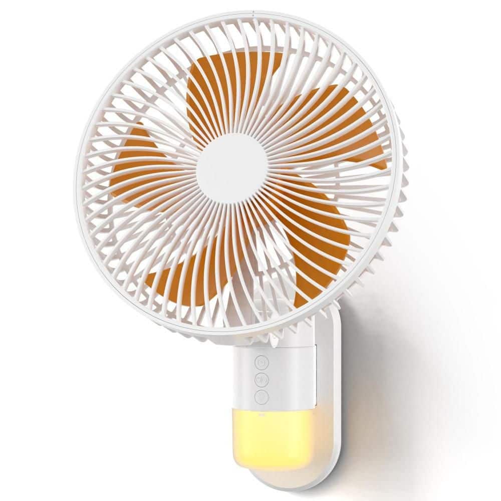 10 in. 4 Speed Oscillating High Velocity Orange Indoor Wall Mount Fan with LED Light, Remote Control, Timer for Bedroom price history on PriceWatchPro