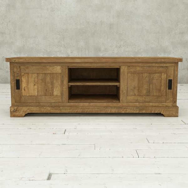Muskoka 68 in. Natural Wood TV Stand Fits TVs Up to 68 in. with Storage Doors