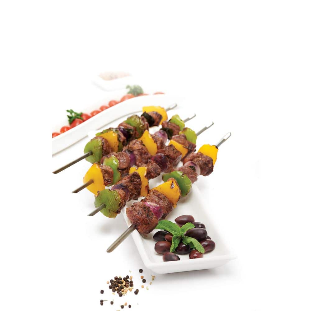 GrillPro 15-in Stainless Slim V Skewers 4 Pcs