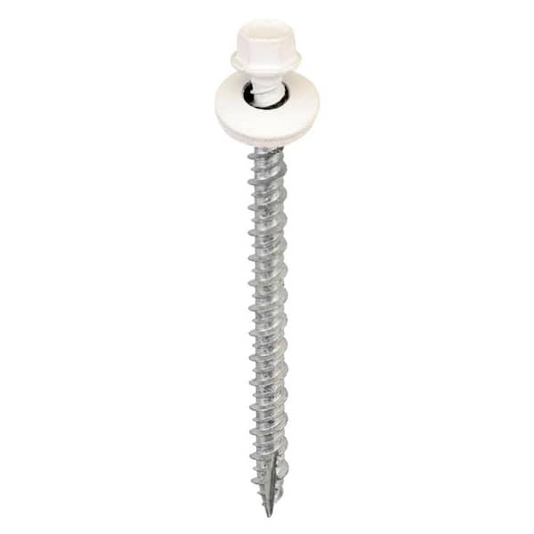 #9 X 2-1/2 inch White Hex Metal to Wood Screws (Bag of 250)