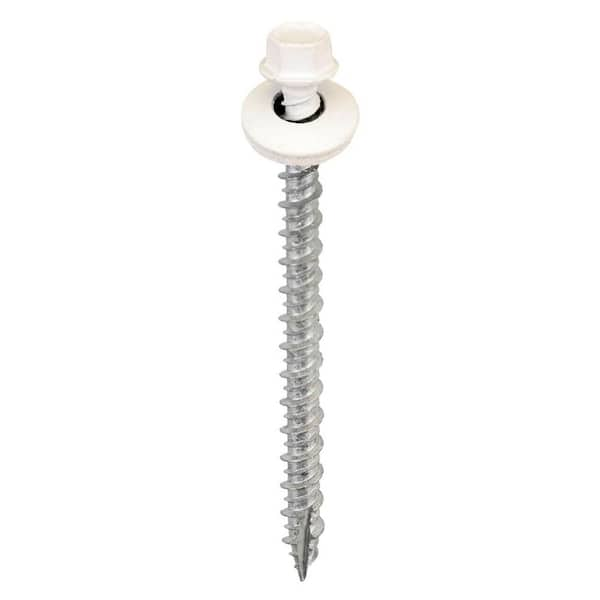 Acorn International #9 X 2-1/2 inch White Hex Metal to Wood Screws (Bag of 250)