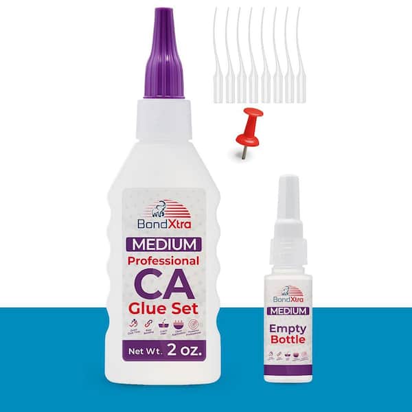 BXM2 CA Glue Set 2 oz. Medium Viscosity, Premium Super Glue Kit, Clear (1 pack)