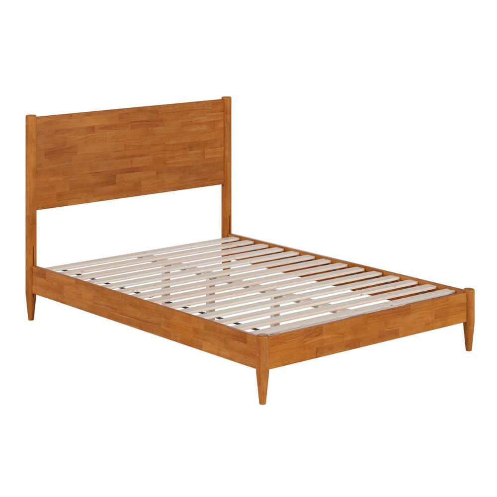 Pasadena Light Toffee Full Solid Wood Platform Bed with Headboard
