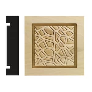 Cracked Ice Collection 1-3/16 in. x 5-1/2 in. x 5-1/2 in. White Hardwood Casing Door and Window Corner Block Moulding