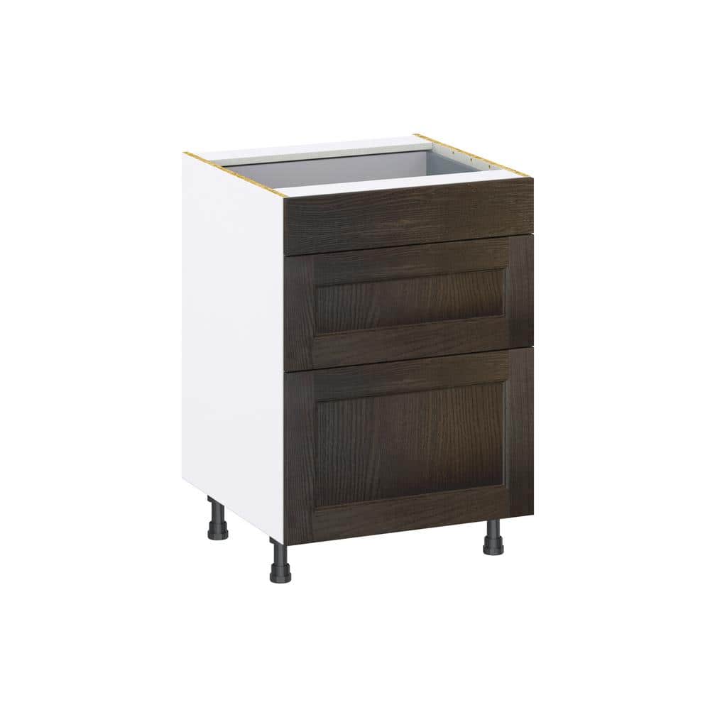Georgetown 24 in. W x 24 in. D x 34.5 in. H Assembled Drawer Base Kitchen Cabinet in Chestnut with 3-Drawers price history on PriceWatchPro