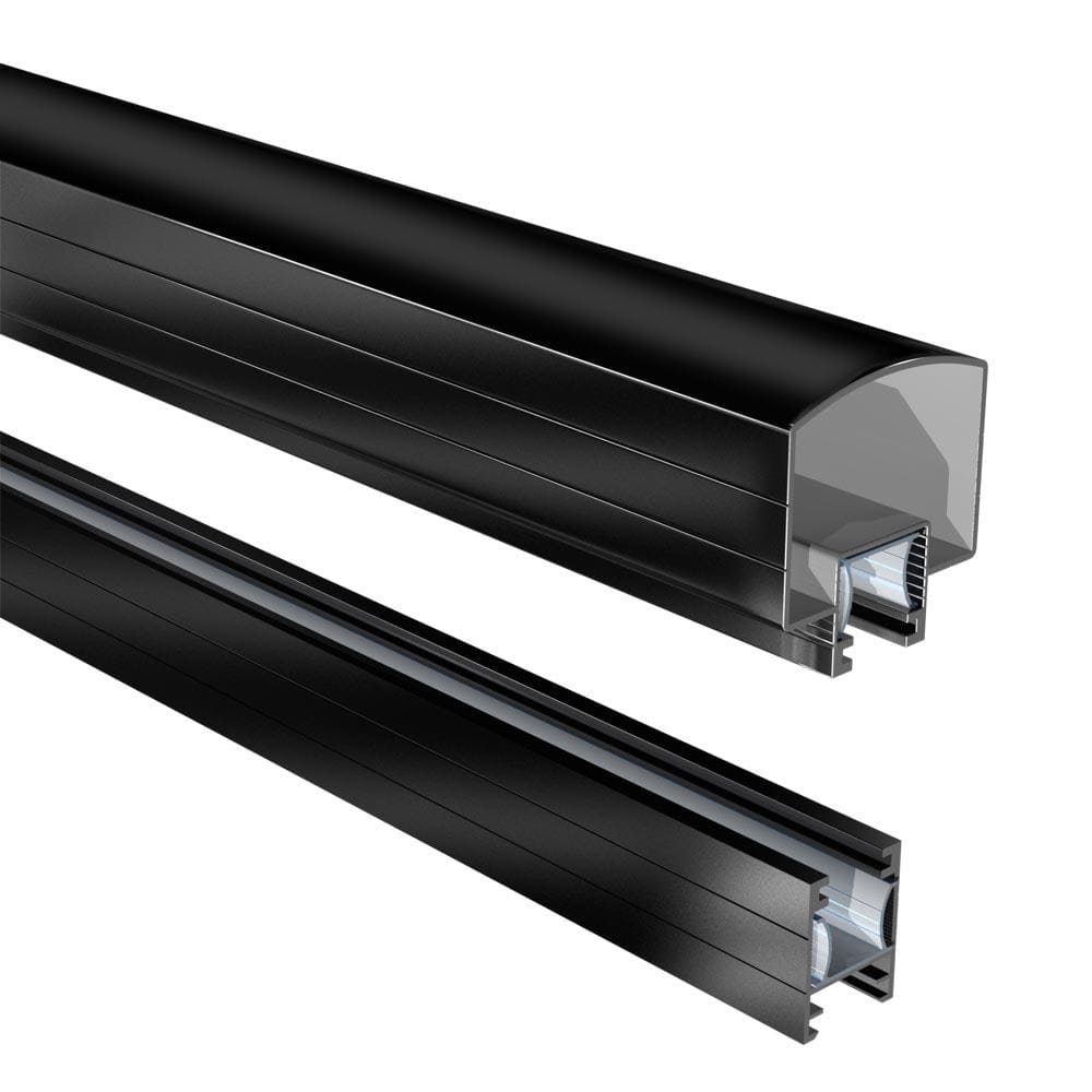 UPC 629219501117 product image for 6 ft. Black Aluminum Deck Railing Hand and Base Rail for 42 in. High System | upcitemdb.com