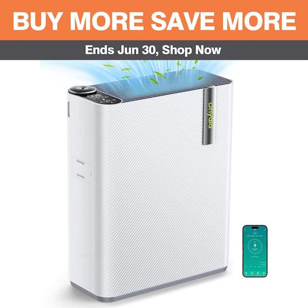 Edendirect 1732 sq. ft. HEPA H13 Console Air Purifier in White, 265 CFM, with Humidifier, Sleep Mode, Wifi Control