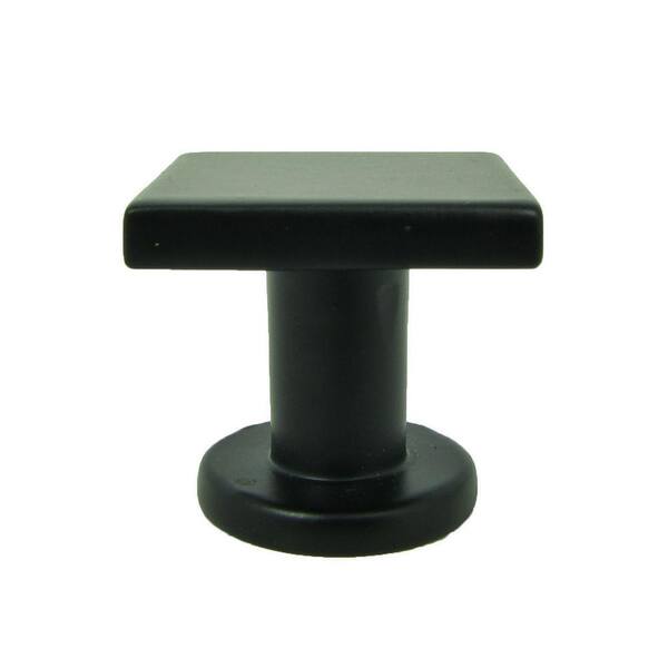 SoHo 1 in. Matte Black Square Cabinet Knob (10-Pack)