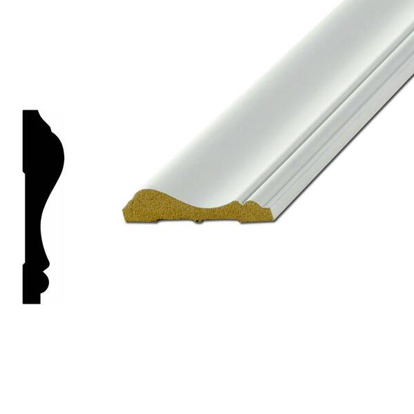 American Wood Moulding WM390 9/16 in. x 2-5/8 in. x 96 in. Primed Medium Density Fiberboard MDF Chair Rail Moulding
