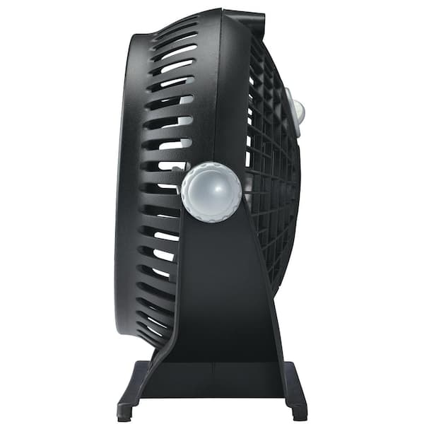 Lasko Breeze Machine 10 in. 2 Speed Black Desk Fan with 360 Degree