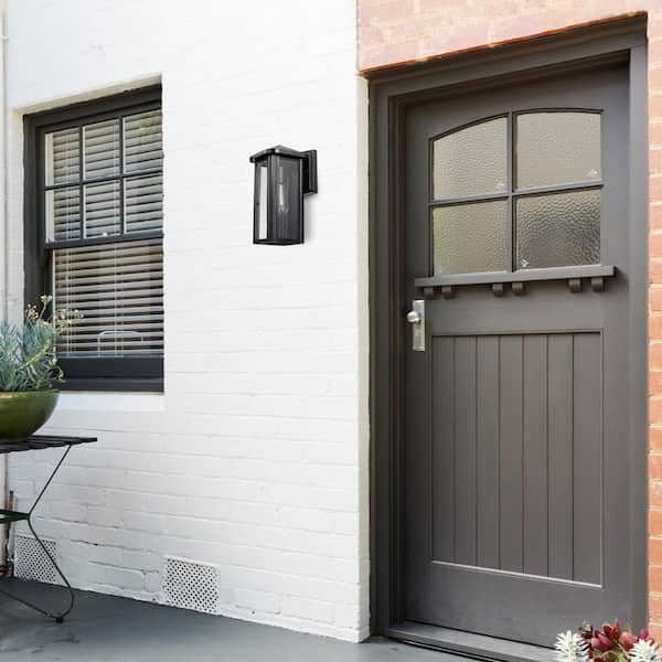 Clarence Oil-Rubbed Bronze Modern Indoor/Outdoor 1-Light Wall Sconce with Vintage Incandescent Light Bulb Included