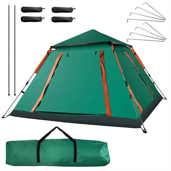 7 ft. x 7 ft. Camping Tent Outdoor Foldable Waterproof Tent with 2 Mosquito Nets Windows Carrying Bag for Hiking outdoor