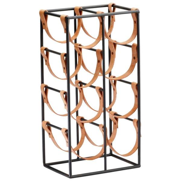 Filament Design Prospect 17.25 in. x 8.75 in. Iron and Leather Wine Rack