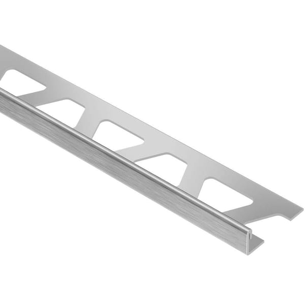 Schiene Brushed Stainless Steel 5/16 in. x 8 ft. 2-1/2 in. Metal L-Angle Tile Edging Trim