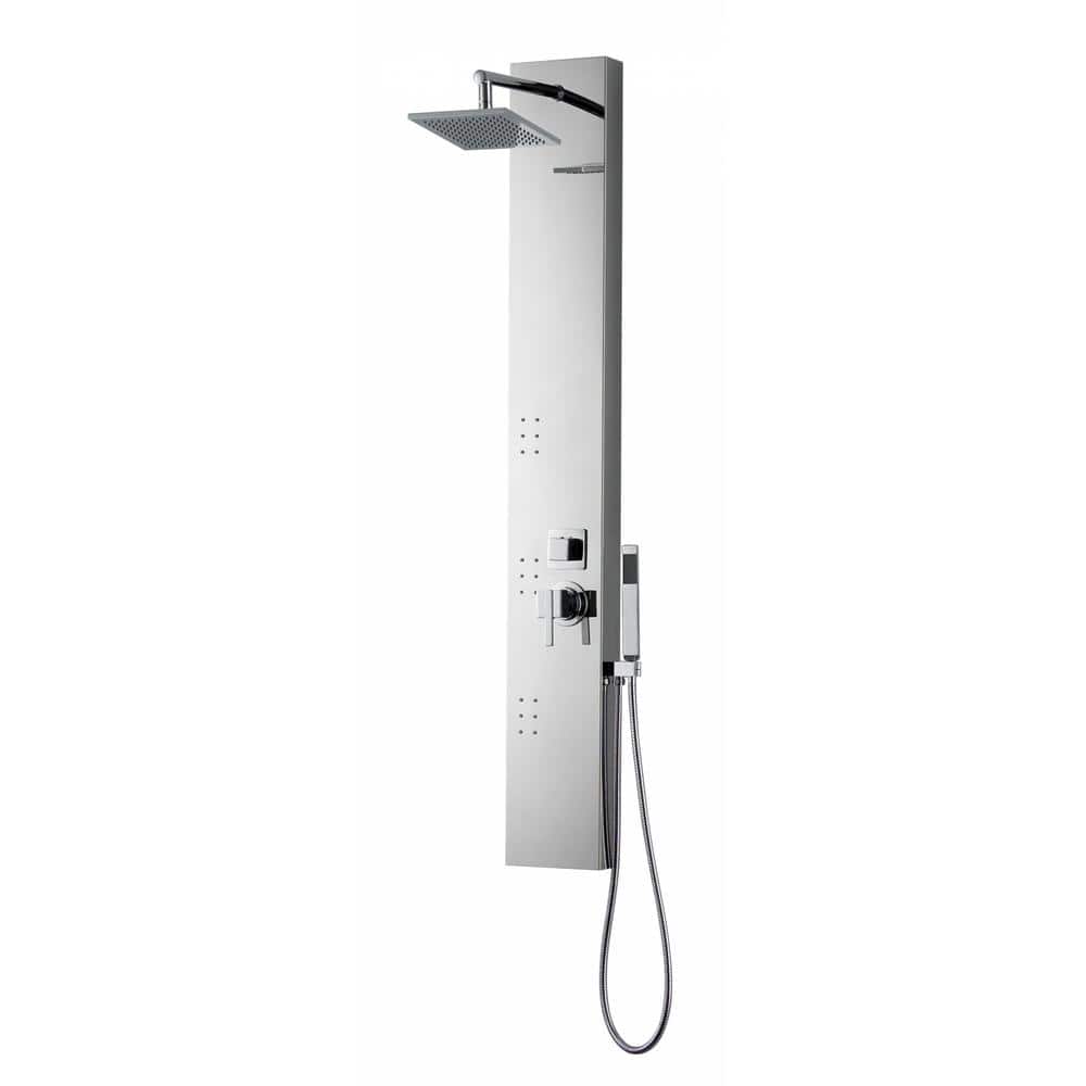 7.87 in. W x 59 in. H 4-Jet High Pressure Shower Tower in Chrome