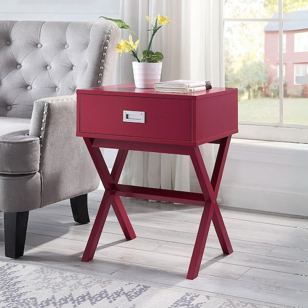 Designs2Go Landon 19 in. Standard Rectangle Wood End Table with 1-Drawer