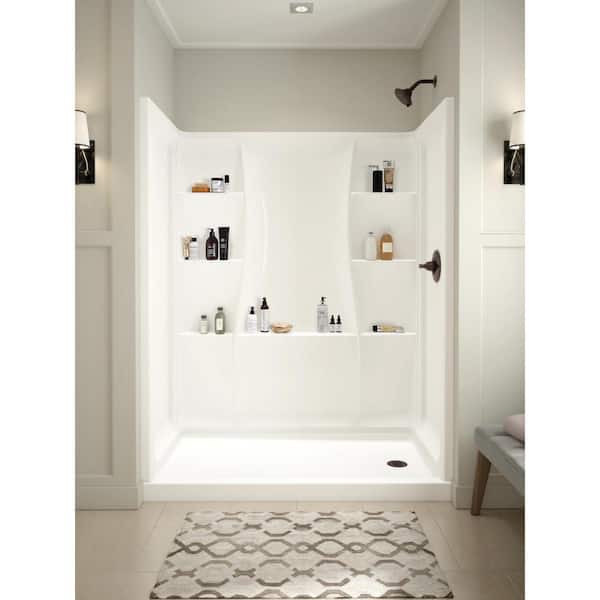 Delta-Classic-three-piece-direct-to-stud-alcove-shower-wall-surround-high-gloss-white-in-bathroom