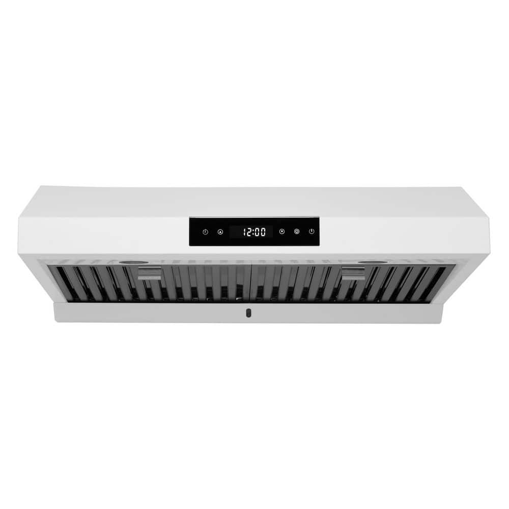 30 in. Ducted Under Cabinet Range Hood with 3-Way Venting Changeable LED Powerful Suction in Matte White